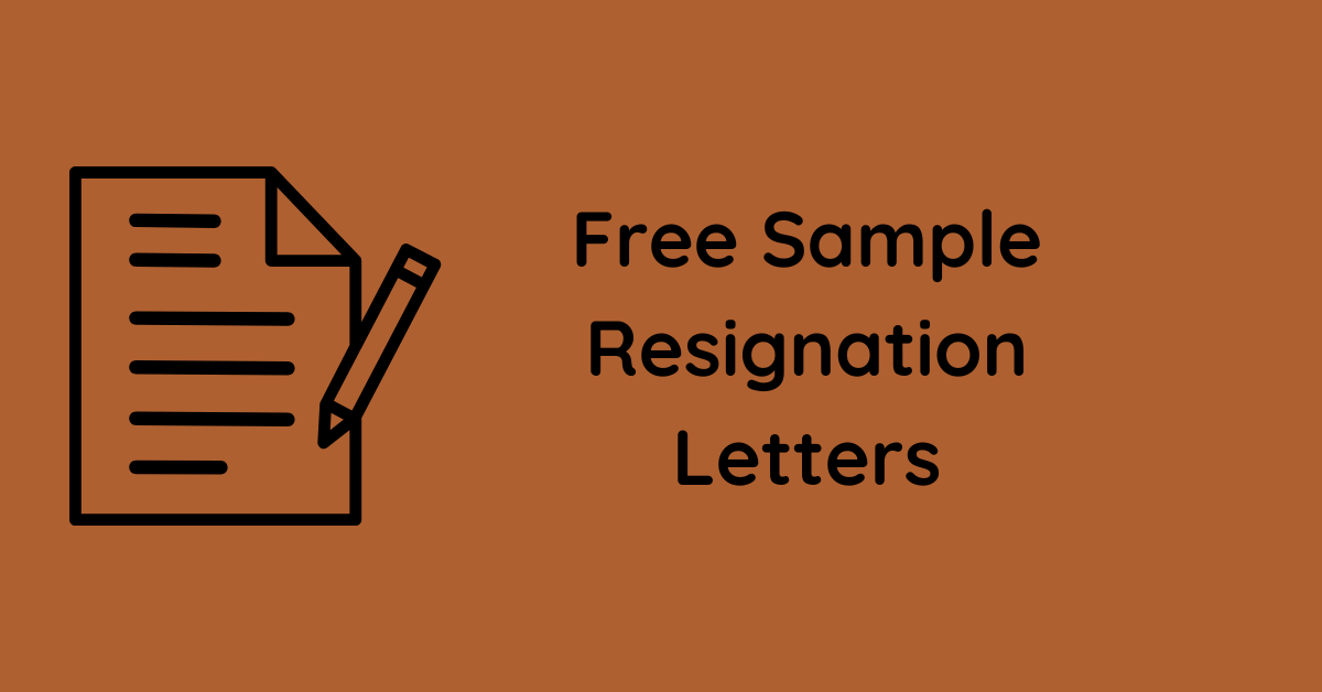 Free Sample Resignation Letters